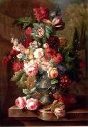 unknow artist, Floral, beautiful classical still life of flowers.066